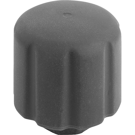 Kipp Clamping Grip Ergonomic D=M06 D1=50 H=55, Form:K Plastic, Black Ral7021, Comp:Stainless Steel K0779.05006